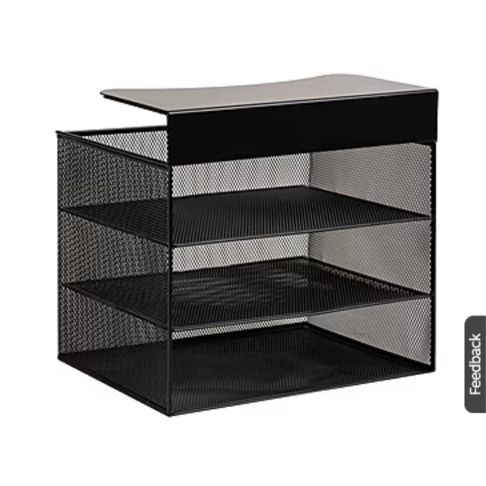 Mind Reader Slide-On Under Desk Metal Front Loading Letter Tray